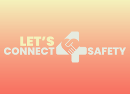  Words let's connect 4 safety on orange and yellow background